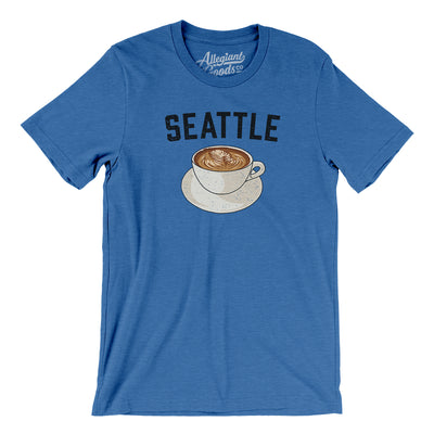 Seattle Coffee Men/Unisex T-Shirt-Heather True Royal-Allegiant Goods Co. Vintage Sports Apparel