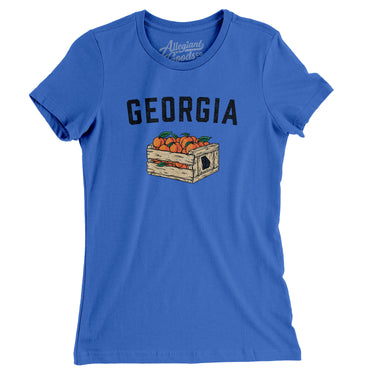 Georgia Peach Crate Women's T-Shirt-True Royal-Allegiant Goods Co. Vintage Sports Apparel