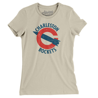 Charleston Rockets Football Women's T-Shirt-Soft Cream-Allegiant Goods Co. Vintage Sports Apparel