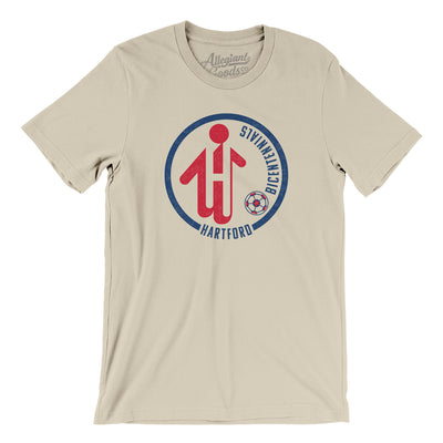 Hartford Bicentennials Soccer Men/Unisex T-Shirt-Soft Cream-Allegiant Goods Co. Vintage Sports Apparel