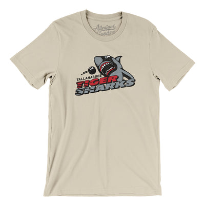 Tallahassee Tiger Sharks Hockey Men/Unisex T-Shirt-Soft Cream-Allegiant Goods Co. Vintage Sports Apparel