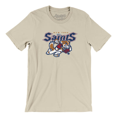 New York Saints Lacrosse Men/Unisex T-Shirt-Soft Cream-Allegiant Goods Co. Vintage Sports Apparel
