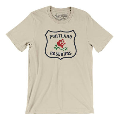 Portland Rosebuds Hockey Men/Unisex T-Shirt-Soft Cream-Allegiant Goods Co. Vintage Sports Apparel