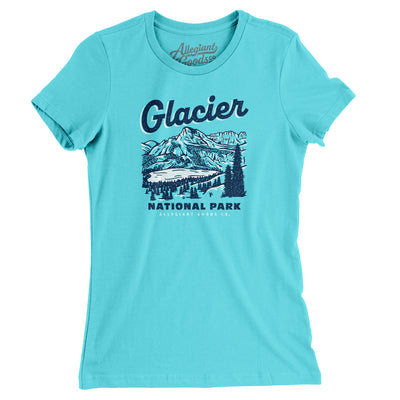 Glacier National Park Women's T-Shirt-Baby Blue-Allegiant Goods Co. Vintage Sports Apparel
