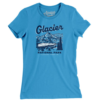 Glacier National Park Women's T-Shirt-Heather Aqua-Allegiant Goods Co. Vintage Sports Apparel