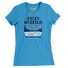 Rocky Mountains National Park Women's T-Shirt-Heather Columbia Blue-Allegiant Goods Co. Vintage Sports Apparel