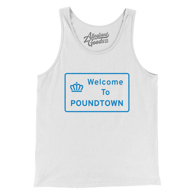 Welcome To Poundtown Men/Unisex Tank Top-White-Allegiant Goods Co. Vintage Sports Apparel