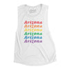 Arizona Pride Women's Flowey Scoopneck Muscle Tank-White-Allegiant Goods Co. Vintage Sports Apparel