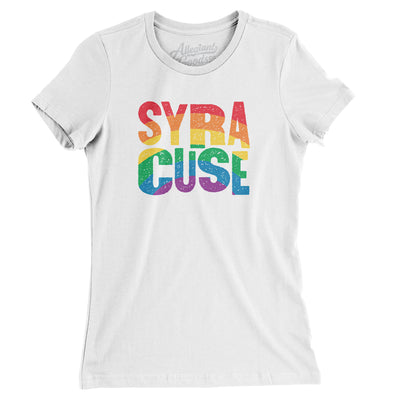 Syracuse New York Pride Women's T-Shirt-White-Allegiant Goods Co. Vintage Sports Apparel