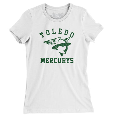 Toledo Mercurys Hockey Women's T-Shirt-White-Allegiant Goods Co. Vintage Sports Apparel