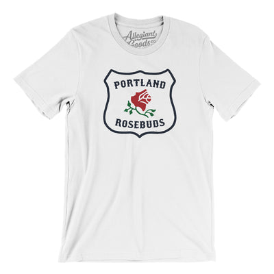 Portland Rosebuds Hockey Men/Unisex T-Shirt-White-Allegiant Goods Co. Vintage Sports Apparel