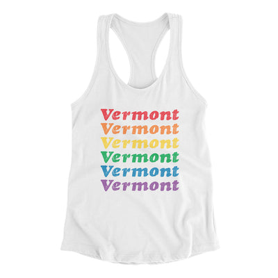 Vermont Pride Women's Racerback Tank-White-Allegiant Goods Co. Vintage Sports Apparel