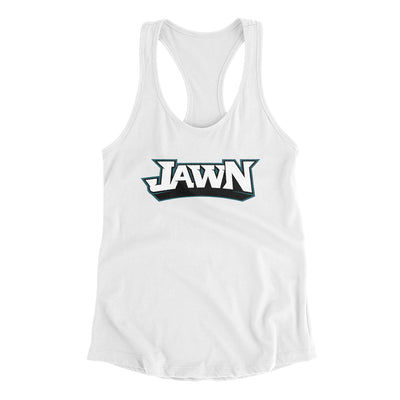Football Jawn Women's Racerback Tank-White-Allegiant Goods Co. Vintage Sports Apparel