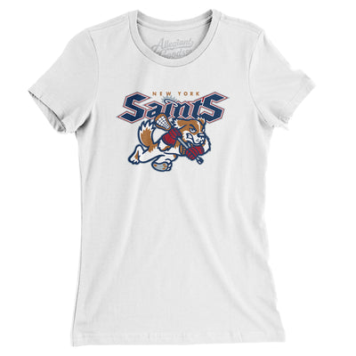New York Saints Lacrosse Women's T-Shirt-White-Allegiant Goods Co. Vintage Sports Apparel