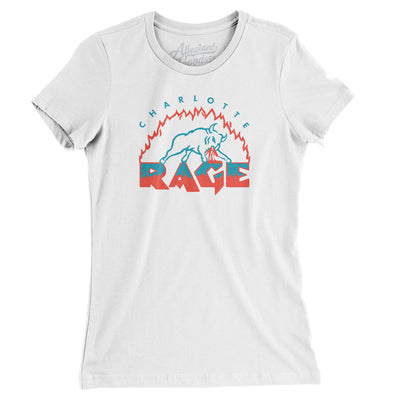 Charlotte Rage Arena Football Women's T-Shirt-White-Allegiant Goods Co. Vintage Sports Apparel