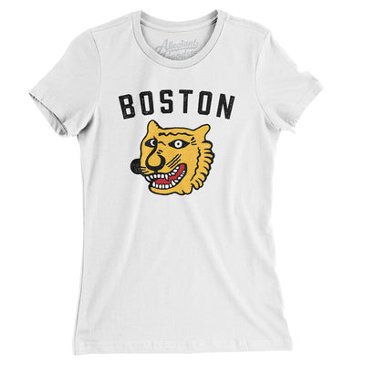 Boston Tigers Hockey Women's T-Shirt-White-Allegiant Goods Co. Vintage Sports Apparel