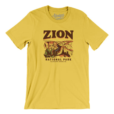 Zion National Park Men/Unisex T-Shirt-Maize Yellow-Allegiant Goods Co. Vintage Sports Apparel