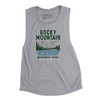 Rocky Mountains National Park Women's Flowey Scoopneck Muscle Tank-Athletic Heather-Allegiant Goods Co. Vintage Sports Apparel
