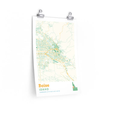 Boise Idaho City Street Map Poster-12″ × 18″-Allegiant Goods Co. Vintage Sports Apparel