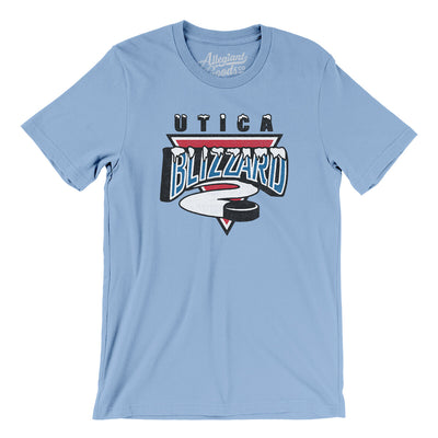 Utica Blizzard Men/Unisex T-Shirt-Baby Blue-Allegiant Goods Co. Vintage Sports Apparel