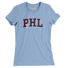 Phl Varsity Women's T-Shirt-Baby Blue-Allegiant Goods Co. Vintage Sports Apparel