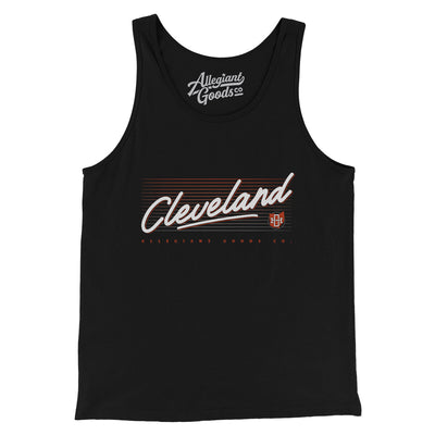 Cleveland Retro Men/Unisex Tank Top-Black-Allegiant Goods Co. Vintage Sports Apparel