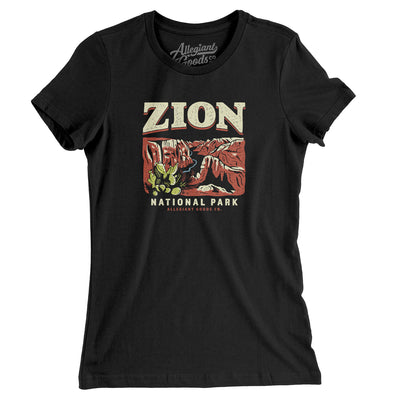 Zion National Park Women's T-Shirt-Black-Allegiant Goods Co. Vintage Sports Apparel