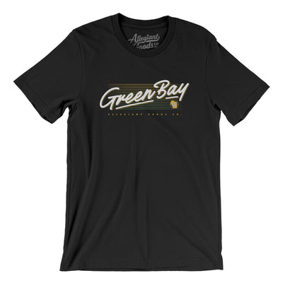 Green Bay Retro Men/Unisex T-Shirt-Black-Allegiant Goods Co. Vintage Sports Apparel