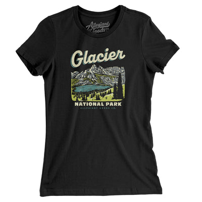 Glacier National Park Women's T-Shirt-Black-Allegiant Goods Co. Vintage Sports Apparel