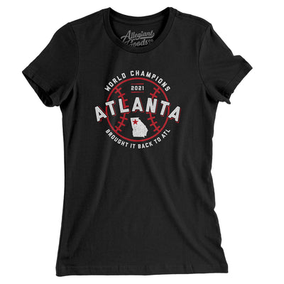 Atlanta World Series Champions Women's T-Shirt-Black-Allegiant Goods Co. Vintage Sports Apparel