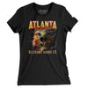 Atlanta Basketball Throwback Mascot Women's T-Shirt-Black-Allegiant Goods Co. Vintage Sports Apparel