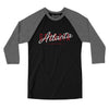 Atlanta Overprint Men/Unisex Raglan 3/4 Sleeve T-Shirt-Black|Deep Heather-Allegiant Goods Co. Vintage Sports Apparel
