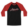 Atlanta Overprint Men/Unisex Raglan 3/4 Sleeve T-Shirt-Black|Red-Allegiant Goods Co. Vintage Sports Apparel