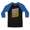 Indy Vintage Repeat Men/Unisex Raglan 3/4 Sleeve T-Shirt-Black|True Royal-Allegiant Goods Co. Vintage Sports Apparel