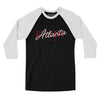 Atlanta Overprint Men/Unisex Raglan 3/4 Sleeve T-Shirt-Black|White-Allegiant Goods Co. Vintage Sports Apparel