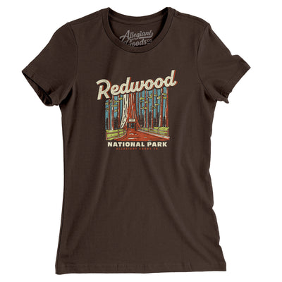 Redwood National Park Women's T-Shirt-Brown-Allegiant Goods Co. Vintage Sports Apparel