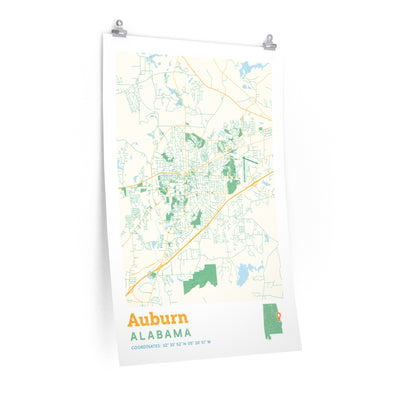 Auburn Alabama City Street Map Poster-24″ × 36″-Allegiant Goods Co. Vintage Sports Apparel