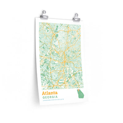 Atlanta Georgia City Street Map Poster-12″ × 18″-Allegiant Goods Co. Vintage Sports Apparel