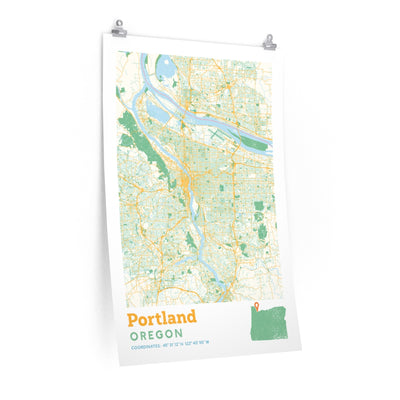 Portland Oregon City Street Map Poster-24″ × 36″-Allegiant Goods Co. Vintage Sports Apparel
