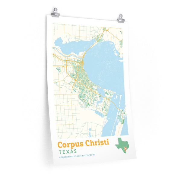 Corpus Christi Texas City Street Map Poster - Allegiant Goods Co.