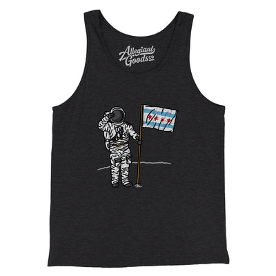 Chicago Flag Moonman Men/Unisex Tank Top-Dark Grey Heather-Allegiant Goods Co. Vintage Sports Apparel