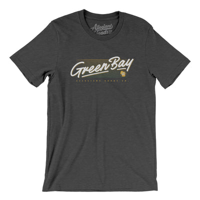 Green Bay Retro Men/Unisex T-Shirt-Dark Grey Heather-Allegiant Goods Co. Vintage Sports Apparel