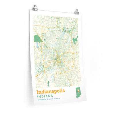 Indianapolis Indiana City Street Map Poster-20″ × 30″-Allegiant Goods Co. Vintage Sports Apparel