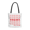 Virginia Retro Thank You Tote Bag-Large-Allegiant Goods Co. Vintage Sports Apparel