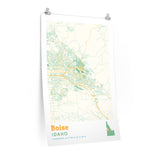 Boise Idaho City Street Map Poster-24″ × 36″-Allegiant Goods Co. Vintage Sports Apparel