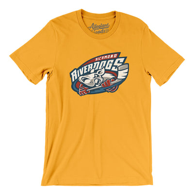 Richmond Riverdogs Men/Unisex T-Shirt-Gold-Allegiant Goods Co. Vintage Sports Apparel
