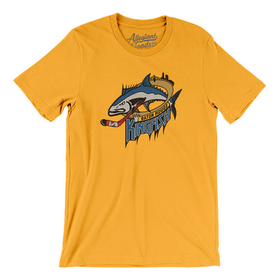Baton Rouge Kingfish Men/Unisex T-Shirt-Gold-Allegiant Goods Co. Vintage Sports Apparel