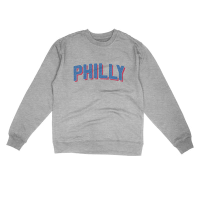 Philly Varsity Midweight Crewneck Sweatshirt-Grey Heather-Allegiant Goods Co. Vintage Sports Apparel