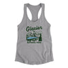 Glacier National Park Women's Racerback Tank-Heather Grey-Allegiant Goods Co. Vintage Sports Apparel