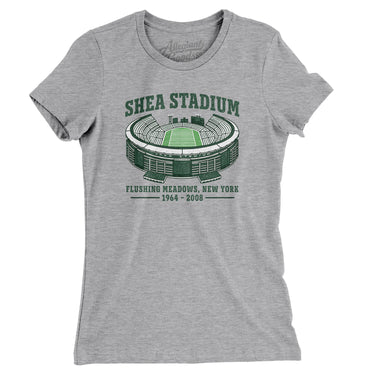 Shea Stadium Women's T-Shirt-Heather Grey-Allegiant Goods Co. Vintage Sports Apparel